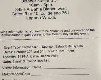 Gate clearance form.