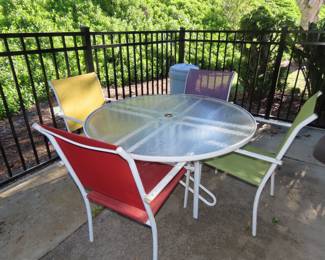 Patio table and chairs.