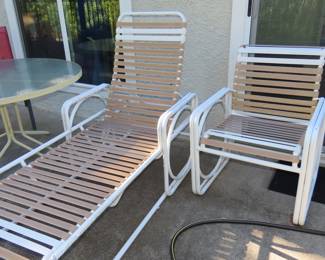 Sun lounger and chair.