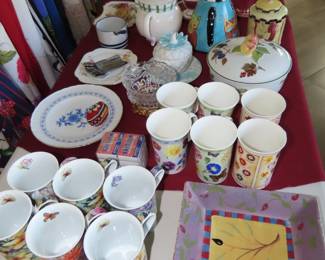 Bone china, tea cups, tea pots, Limoges, Evesham, Italy.