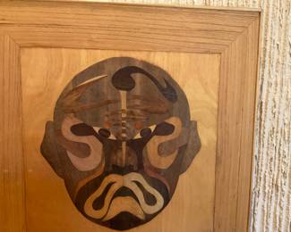 Inlay wood face art