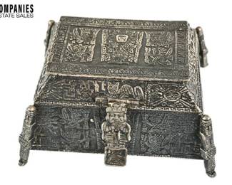 Silver Peruvian Tabletop Jewel Cask