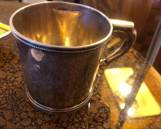 Antique Coin Silver Baby Cup