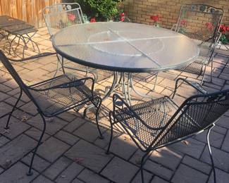 Wrought Iron Patio Set with 5 Chairs (5th is not in photo)