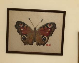 Vintage Needlepoint Butterfly
