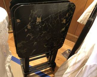 Set of MCM Artex Green Snack Tables
