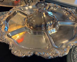 1940's Baroque/Rocco Antique Silver Plated Lazy Susan 