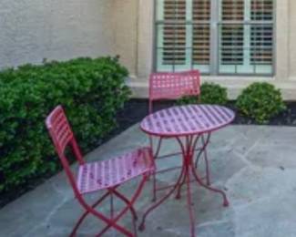 Bistro table and two chairs