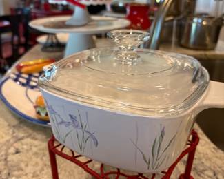 Vintage Corning Ware Shadow Iris Casserole with lid
