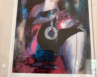 Abstract Art Lady in Black Dress