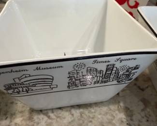 222 Fifth Around the City Black and White New York City Serving bowls 