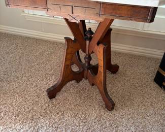Marble Top Ornate Side Table