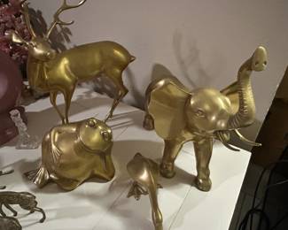 Various brass animals