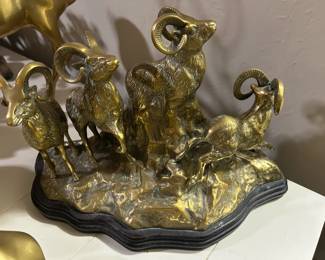 Brass rams table top accessory