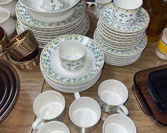 Set of Sango Carmel pattern dinnerware