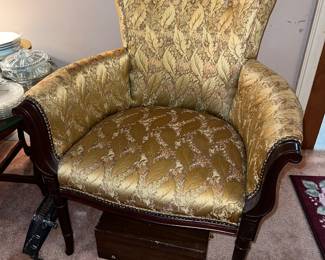 Antique Victorian Gold Upholstered Chair