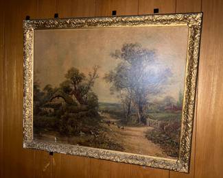 Framed print "By Country Lane" by O. T. Clark