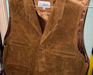 vintage brown suede vest