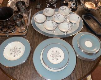 Mid Century Lenox Kingsley Teal Floral Bone China
