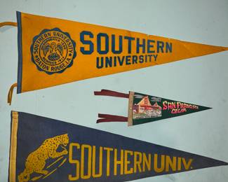 Vintage Southern university pennants