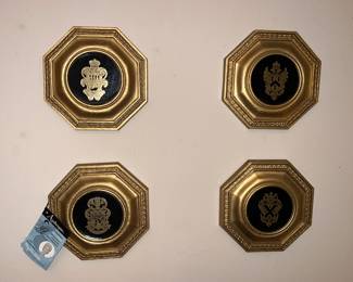 Set of 4 Mid-Century Arabesque Wall Plaques
