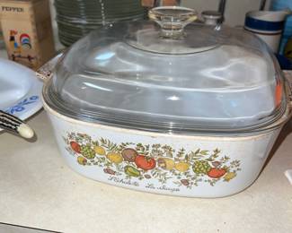 Vintage Corning Ware casserole dish "Spice of Life" pattern