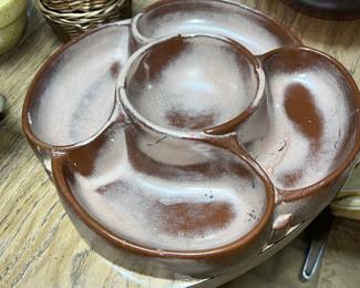 vintage Frankoma Pottery chip and dip bowl