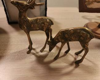 Brass Deer Figurine Set