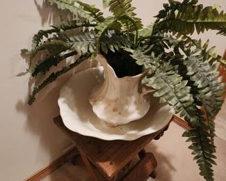 Ceramic Water Basin and Pitcher
