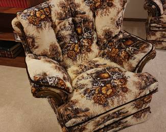 70's Wood Trim Overstuff Chair