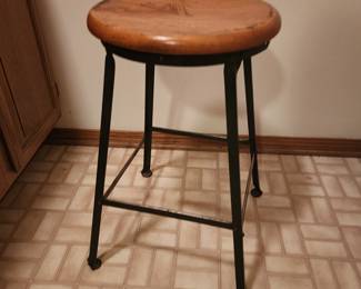 Wood and Metal Stool