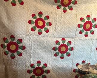 Late 1800’s red and green quilt