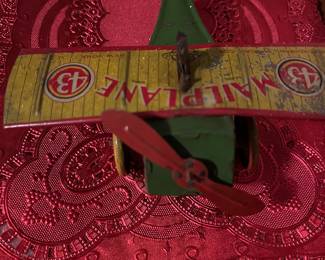 1930’s tin airplane wind up toy