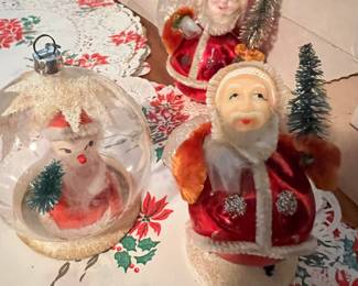 Glass Santa ornament