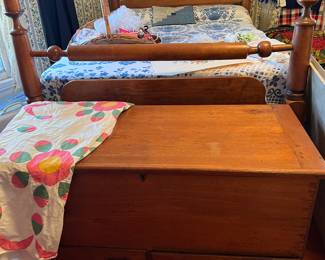 Rope bed 
Vintage quilt top