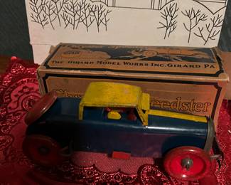 1920s tin toy car key wind w box