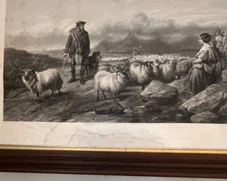 Old framed print ( missing glass )