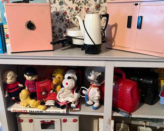 Charlie Brown toys 
Child’s metal washing machine & sink 