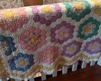 Grandmothers flower garden quilt 