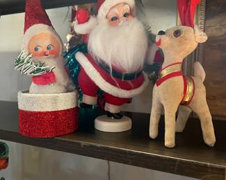 1960’s velvet Santa
Santa box
Velvet dear