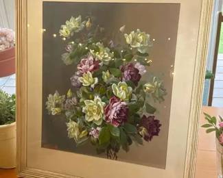 Floral Watercolor Painting by Raoul M. de Longpre.
