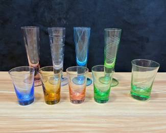 Colored Glass Liquer Glasses