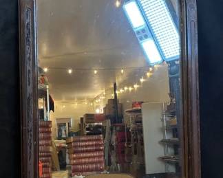 Antique Wood Frame Mirror
