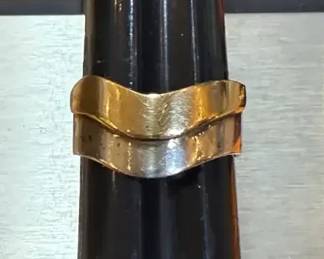 Sterling 18K Gold Wave Pattern Ring