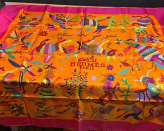 Hermes Din Tini Ya Zue silk scarf