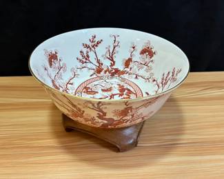 Coalport Indian Tree Coral Dish With Stand
