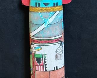 Navuk Prickly Pear Cactus Kachina by Wilmer Kaye Titled Shooting Thunder