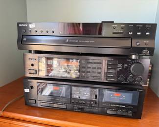 Sony Compact Disc Player CDP-CE500                                              Onkyo TX-80 Quartz Synthesized Tuner Amplifier                Onkyo TA-RW44 Stereo Double Cassette Tape Deck