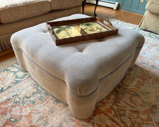 Tufted Top Upholstered Ottoman (35"W x 35"D x 15"H)