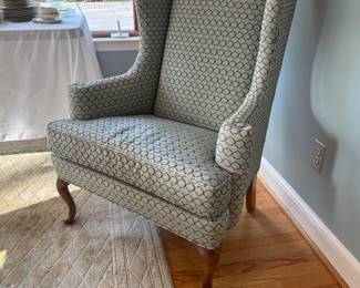 Custom Upholstered Wingback Armchair (26"W x 32"D x 42" Back Height / 2 Available)